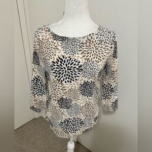 Emily Daniels quarter sleeve spandex pullover relaxed fit top Small